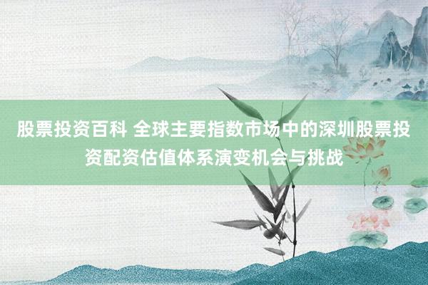 股票投资百科 全球主要指数市场中的深圳股票投资配资估值体系演变机会与挑战